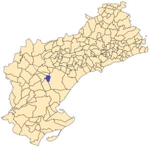 Situación de Ginestar en la provincia de Tarragona.