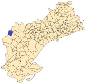 Situación de Puebla de Masaluca en la provincia de Tarragona