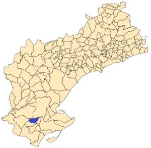 Situación de Santa Bàrbara en la provincia de Tarragona