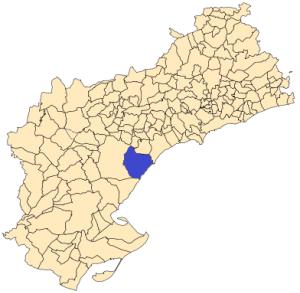 Situación de Vandellós y Hospitalet del Infante en la provincia de Tarragona
