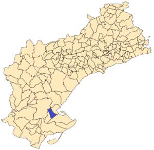Situación de Camarles en la provincia de Tarragona