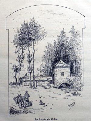 La fuente de Cella en un dibujo de Salvador Gisbert (Miscelánea Turolense, 1893)