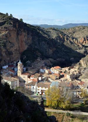 Vista parcial de Libros (Teruel), desde el cerro de la Virgen.