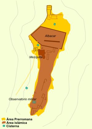 Planta del yacimiento arqueológico de El Molón.
