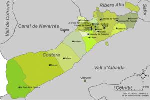 Localización en la comarca de La Costera
