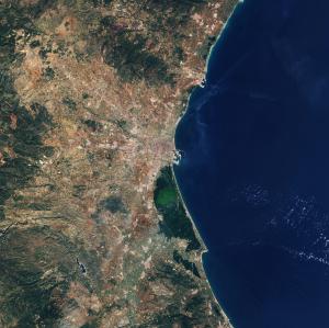 Valencia y su entorno vista por el satélite Sentinel-2 del Programa Copérnico de la Agencia Espacial Europea 