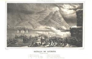 Posiciones cristinas en Luchana-Baracaldo, intentando tomar Luchana-Erandio, en 1836