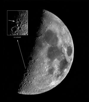 La X lunar a través de un telescopio refractor de 60 mm