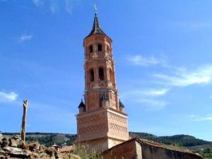 Torre mudéjar de la  Iglesia de la Asunción de Nuestra Señora en la localidad de Monterde.