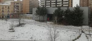 Nevada en el barrio del Arrabal (Zaragoza) el 9 de enero de 2021 durante el temporal Filomena. 