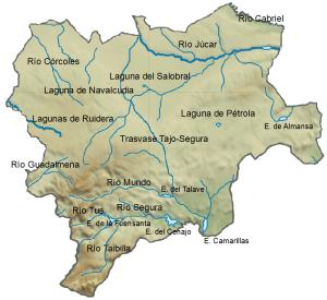 Mapa hidrológico de la provincia de Albacete