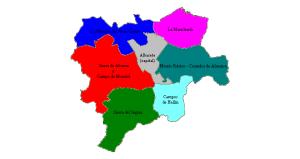 Mapa de mancomunidades en la provincia de Albacete