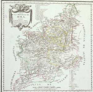 Mapa de Ávila en 1769 realizado por Tomás López