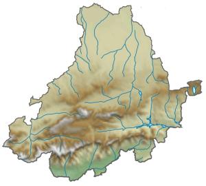 Mapa de relieve de la provincia