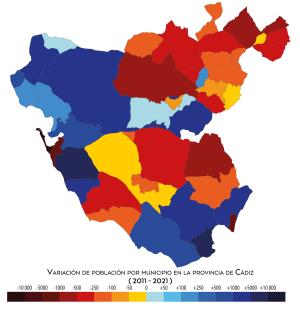 Crecimiento de la población por municipio entre 2011 y 2021