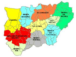 Comarcas de la provincia de Jaén 