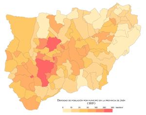 Densidad de población por municipios
