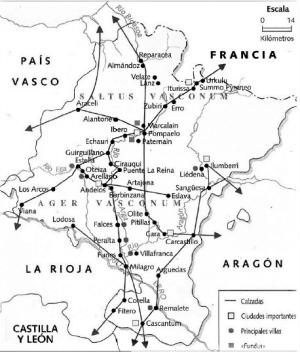Romanización sobre el territorio navarro: Vías, villas rurales y ciudades remarcando el Ager y el Saltus Vasconum