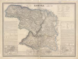 Zamora en 1863, mapa de Francisco Coello 